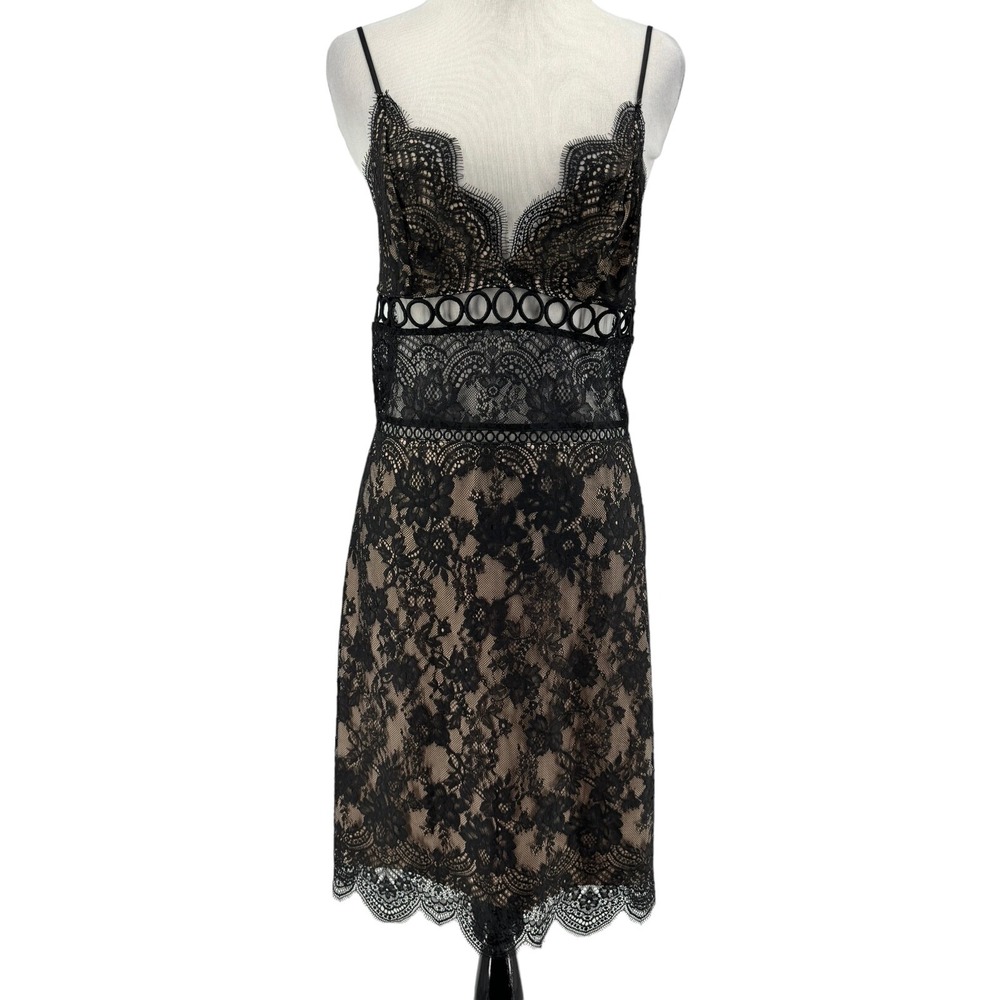 Victoria's Secret Women's Black Floral Lace Slip Dress Size Medium